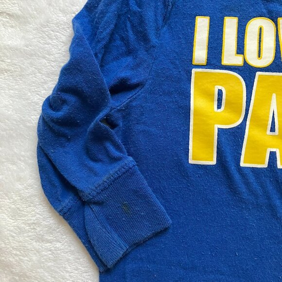 Old Navy 12-18M “I Love My Papa” Long Sleeve Tee Blue & Yellow GUC Baby Unisex - Picture 5 of 13
